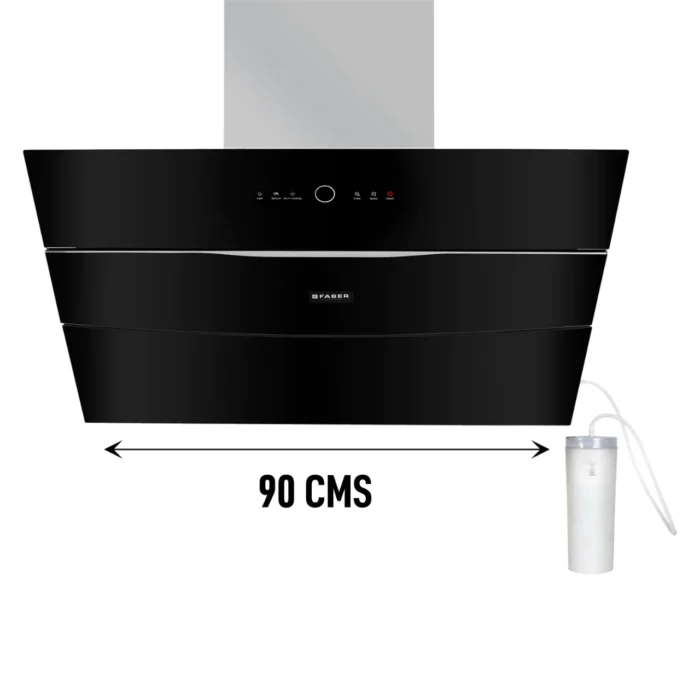 Faber HOOD BOLT PRO FL SW SC BK 90 Auto Clean Wall Mounted Chimney  (Black 1500 CMH) - Image 2