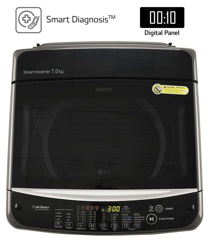 LG 7 kg Fully Automatic Top Load Black  (T70SJMB1Z) - Image 6