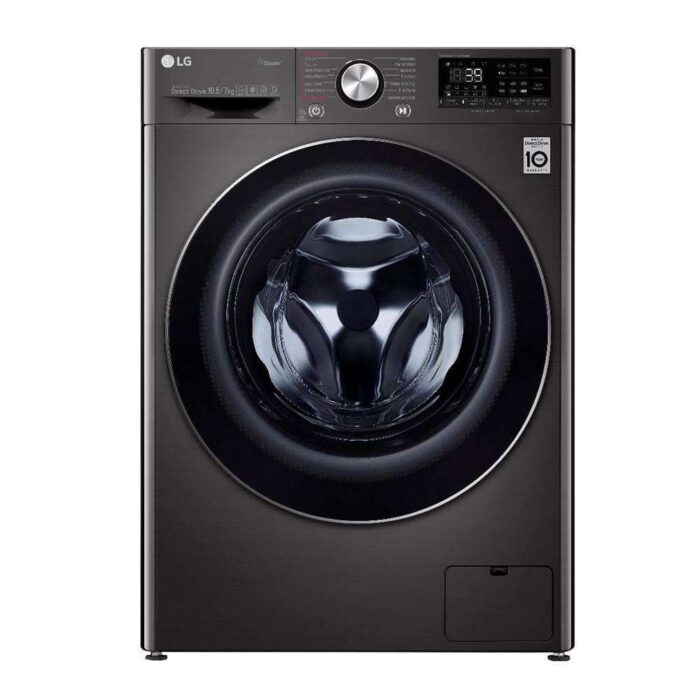 LG 10.5 / 7.0 kg Inverter Wi-Fi with with Allergy care Washer with Dryer with In-built Heater Black  (FHD1057STB) - Image 1