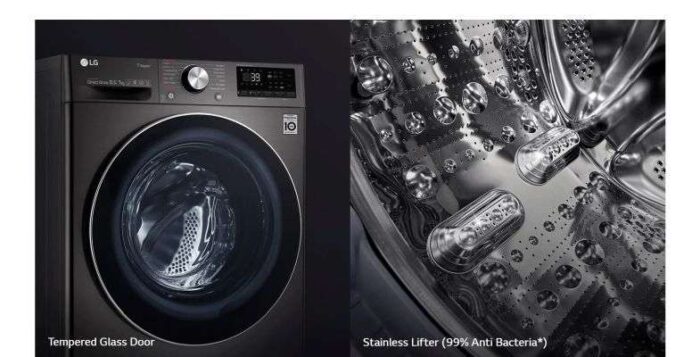 LG 8 kg Fully Automatic Front Load Black  (FHV1408ZWB) - Image 2
