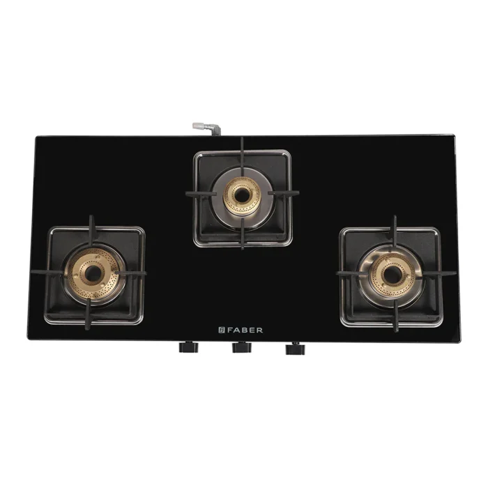 Faber REMO 3BB BK Glass Manual Gas Stove  (3 Burners) - Image 1