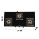 Faber REMO 3BB BK Glass Manual Gas Stove  (3 Burners) - Image 2