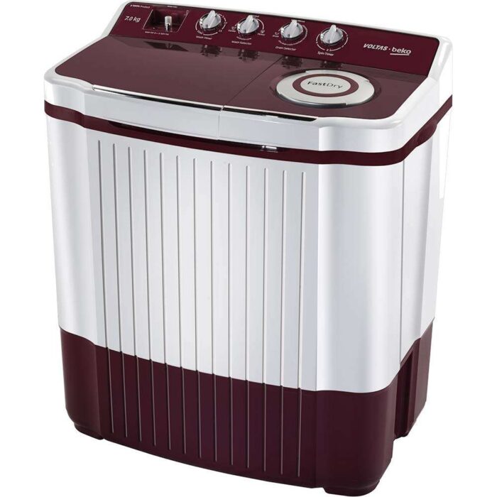 Voltas Beko 7 kg 5 Start Semi Automatic Top Loading Washing Machine Burgundy (WTT70ALIM) - Image 2