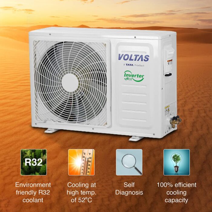 Voltas 1.5 Ton 3 Star Inverter Split AC Copper Condenser 183V Vectra Prime White - Image 4