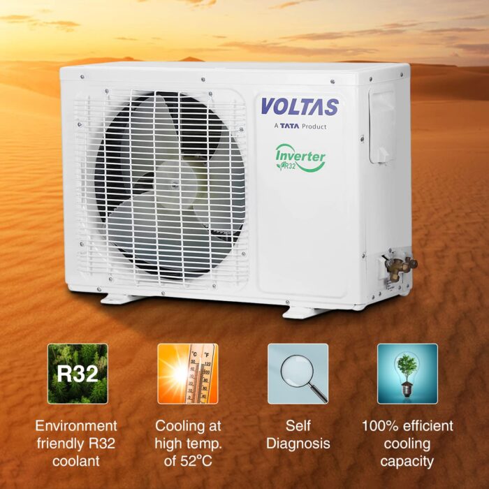 Voltas 1.0 Ton 3 Star Inverter Split AC Copper Condenser 123V Vectra Elegant White - Image 7