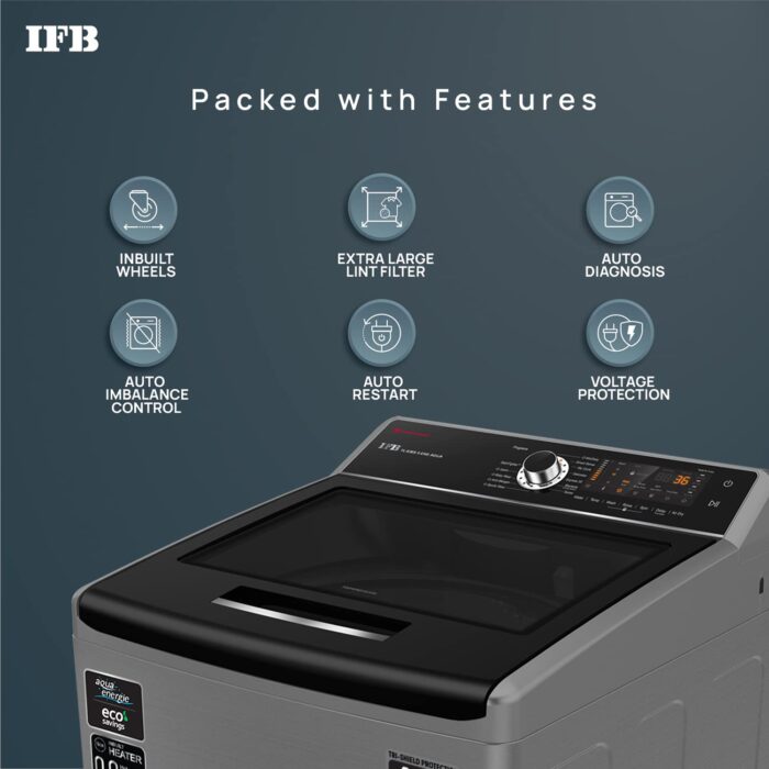 IFB 10 kg Fully Automatic Top Load with In-built Heater Black, Grey  (TL - SIBS 10Kg Aqua) - Image 2