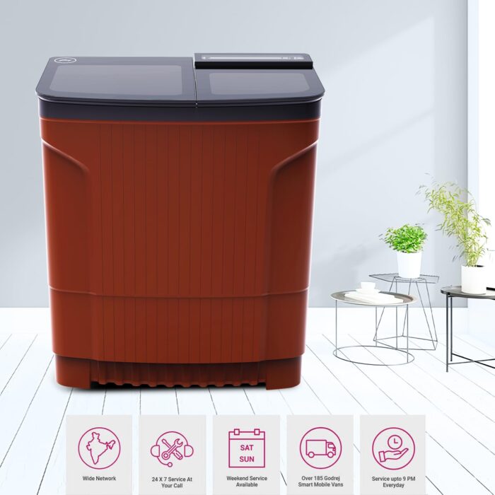 Godrej 8 kg 5 Star Semi-Automatic Top Loading Washing Machine (WSEDGE ULT 80 5.0 DB2M CSRD) - Image 3