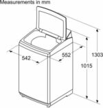 BOSCH 8 kg Fully Automatic Top Load Washing Machine with In-built Heater Grey (WOE802D7IN) - Image 3