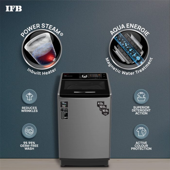 IFB 10 kg Fully Automatic Top Load with In-built Heater Black, Grey  (TL - SIBS 10Kg Aqua) - Image 5